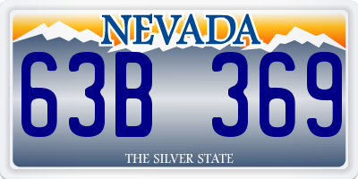 NV license plate 63B369