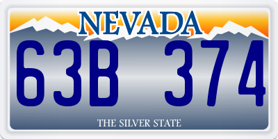 NV license plate 63B374