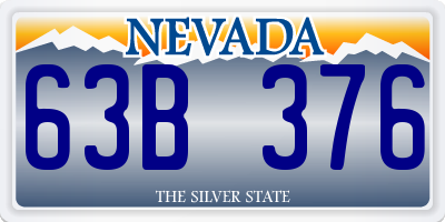 NV license plate 63B376