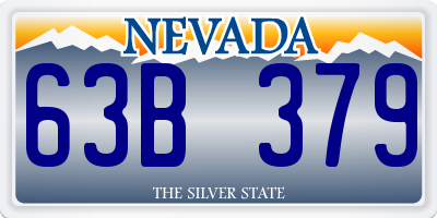 NV license plate 63B379