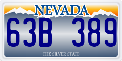 NV license plate 63B389