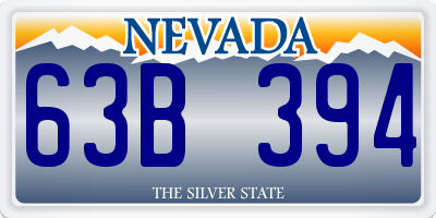 NV license plate 63B394