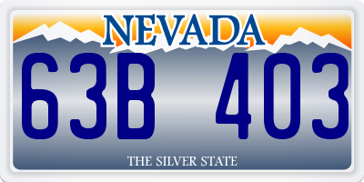 NV license plate 63B403