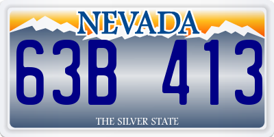 NV license plate 63B413