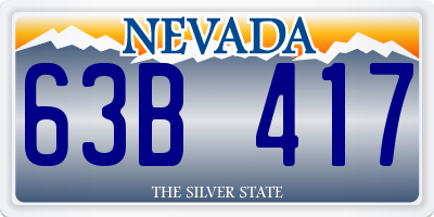 NV license plate 63B417