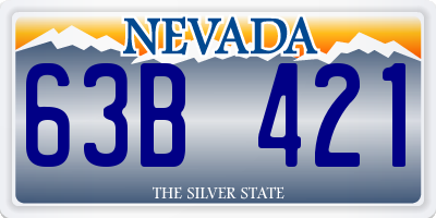 NV license plate 63B421