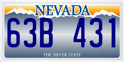 NV license plate 63B431