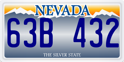 NV license plate 63B432