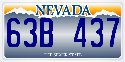 NV license plate 63B437