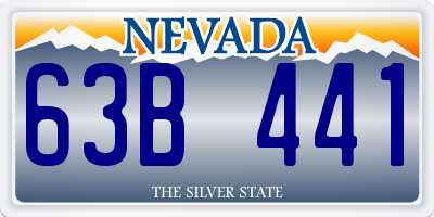 NV license plate 63B441