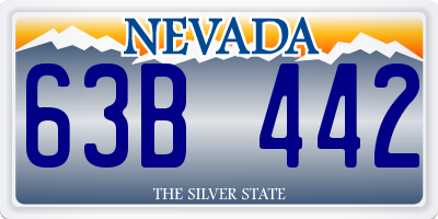 NV license plate 63B442