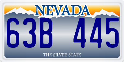 NV license plate 63B445