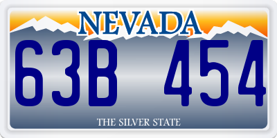 NV license plate 63B454