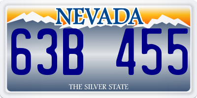 NV license plate 63B455