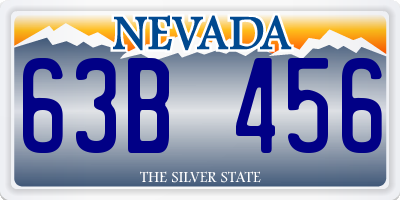 NV license plate 63B456