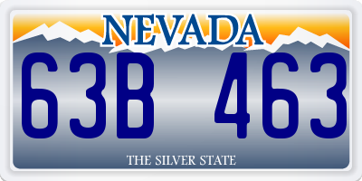 NV license plate 63B463