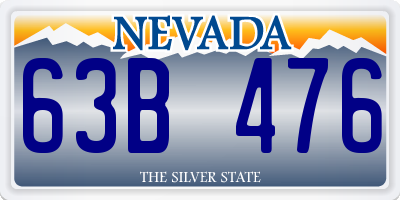 NV license plate 63B476