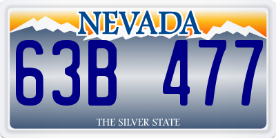 NV license plate 63B477
