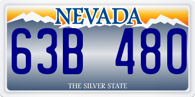 NV license plate 63B480