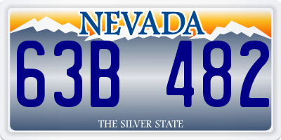 NV license plate 63B482