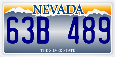 NV license plate 63B489