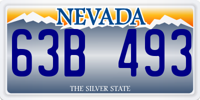 NV license plate 63B493