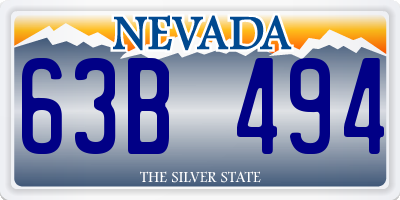 NV license plate 63B494