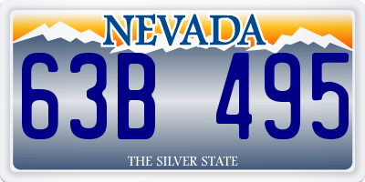 NV license plate 63B495
