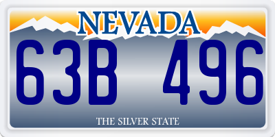 NV license plate 63B496