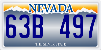 NV license plate 63B497