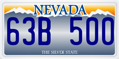 NV license plate 63B500