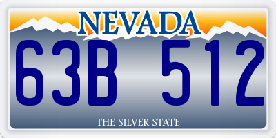 NV license plate 63B512