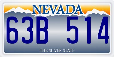 NV license plate 63B514