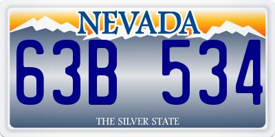 NV license plate 63B534