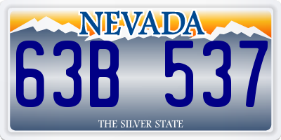 NV license plate 63B537