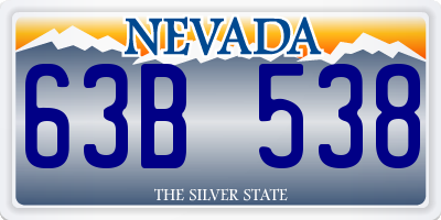 NV license plate 63B538
