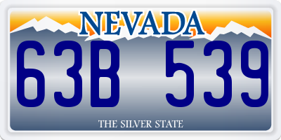 NV license plate 63B539
