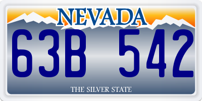 NV license plate 63B542