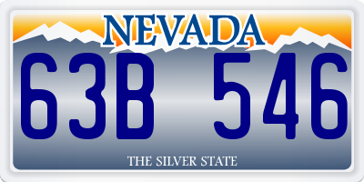 NV license plate 63B546