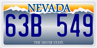 NV license plate 63B549