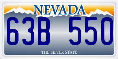 NV license plate 63B550