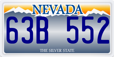 NV license plate 63B552