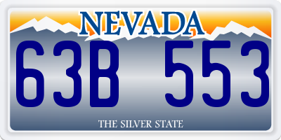NV license plate 63B553
