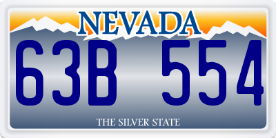 NV license plate 63B554