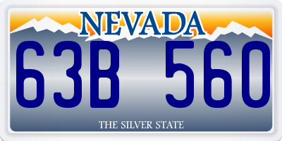 NV license plate 63B560