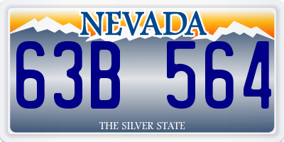 NV license plate 63B564