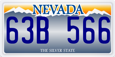 NV license plate 63B566