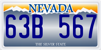 NV license plate 63B567