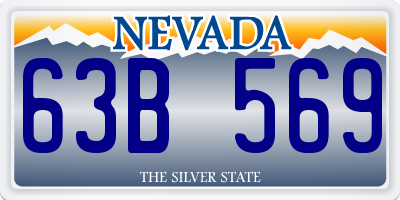 NV license plate 63B569