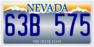 NV license plate 63B575